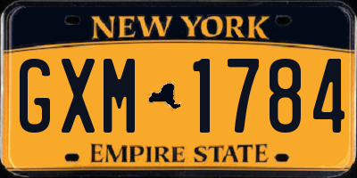 NY license plate GXM1784