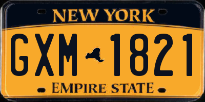NY license plate GXM1821
