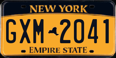 NY license plate GXM2041