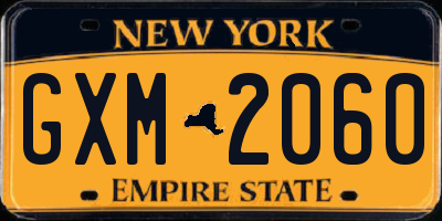 NY license plate GXM2060