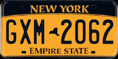 NY license plate GXM2062