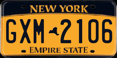 NY license plate GXM2106