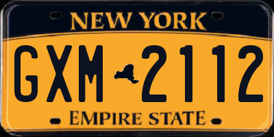NY license plate GXM2112