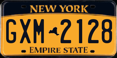 NY license plate GXM2128