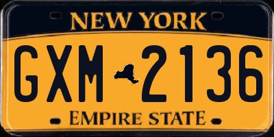 NY license plate GXM2136