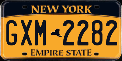 NY license plate GXM2282