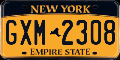 NY license plate GXM2308