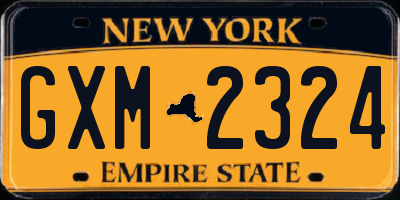 NY license plate GXM2324