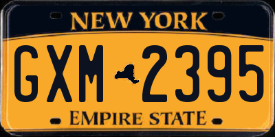 NY license plate GXM2395