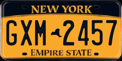 NY license plate GXM2457