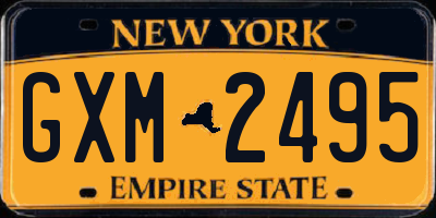 NY license plate GXM2495