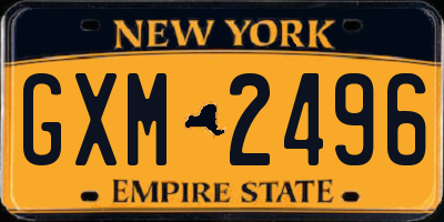 NY license plate GXM2496