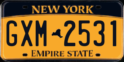 NY license plate GXM2531