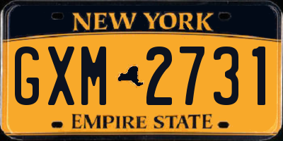 NY license plate GXM2731