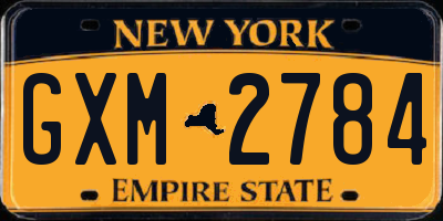 NY license plate GXM2784
