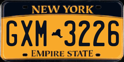NY license plate GXM3226