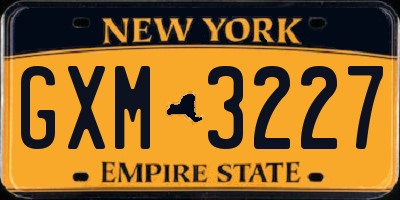 NY license plate GXM3227