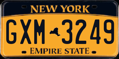 NY license plate GXM3249