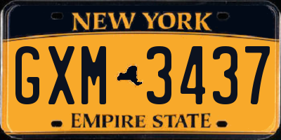 NY license plate GXM3437