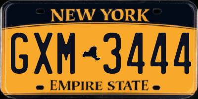 NY license plate GXM3444