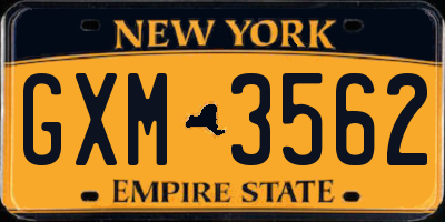 NY license plate GXM3562