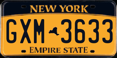 NY license plate GXM3633