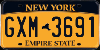 NY license plate GXM3691