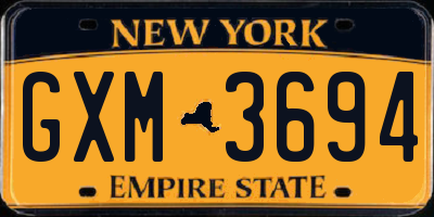 NY license plate GXM3694