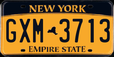 NY license plate GXM3713