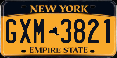 NY license plate GXM3821
