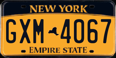 NY license plate GXM4067