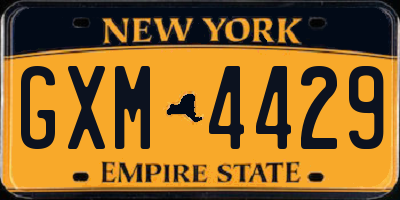 NY license plate GXM4429