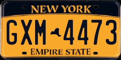 NY license plate GXM4473