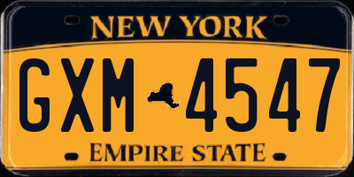 NY license plate GXM4547