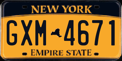 NY license plate GXM4671