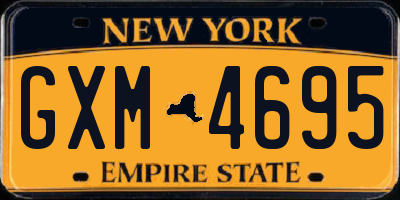NY license plate GXM4695