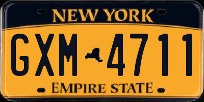 NY license plate GXM4711