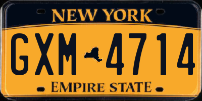 NY license plate GXM4714