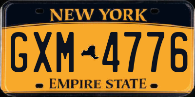 NY license plate GXM4776