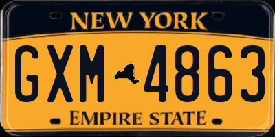 NY license plate GXM4863