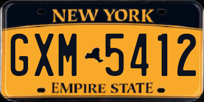 NY license plate GXM5412