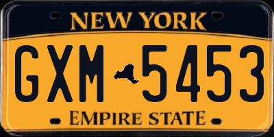 NY license plate GXM5453