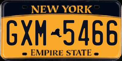 NY license plate GXM5466