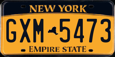 NY license plate GXM5473