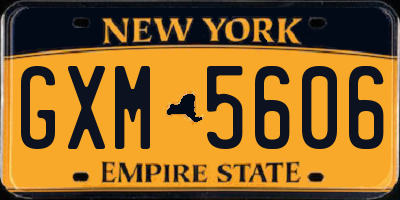 NY license plate GXM5606