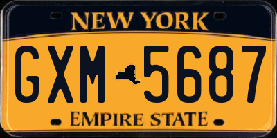NY license plate GXM5687