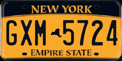 NY license plate GXM5724