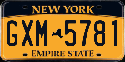 NY license plate GXM5781