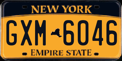 NY license plate GXM6046
