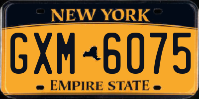 NY license plate GXM6075